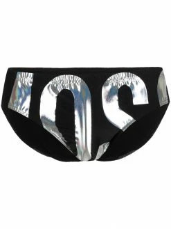 Moschino maxi metallic logo briefs