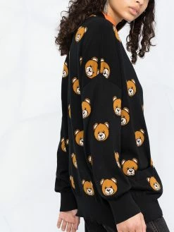 Moschino teddy bear jacquard knit cardigan