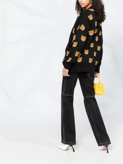 Moschino teddy bear jacquard knit cardigan