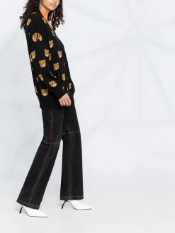 Moschino teddy bear jacquard knit cardigan