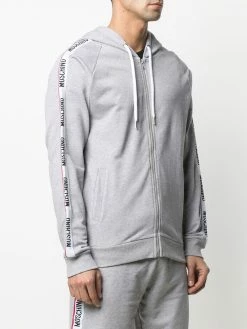 Moschino logo trim zip hoodie