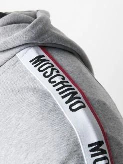 Moschino logo trim zip hoodie