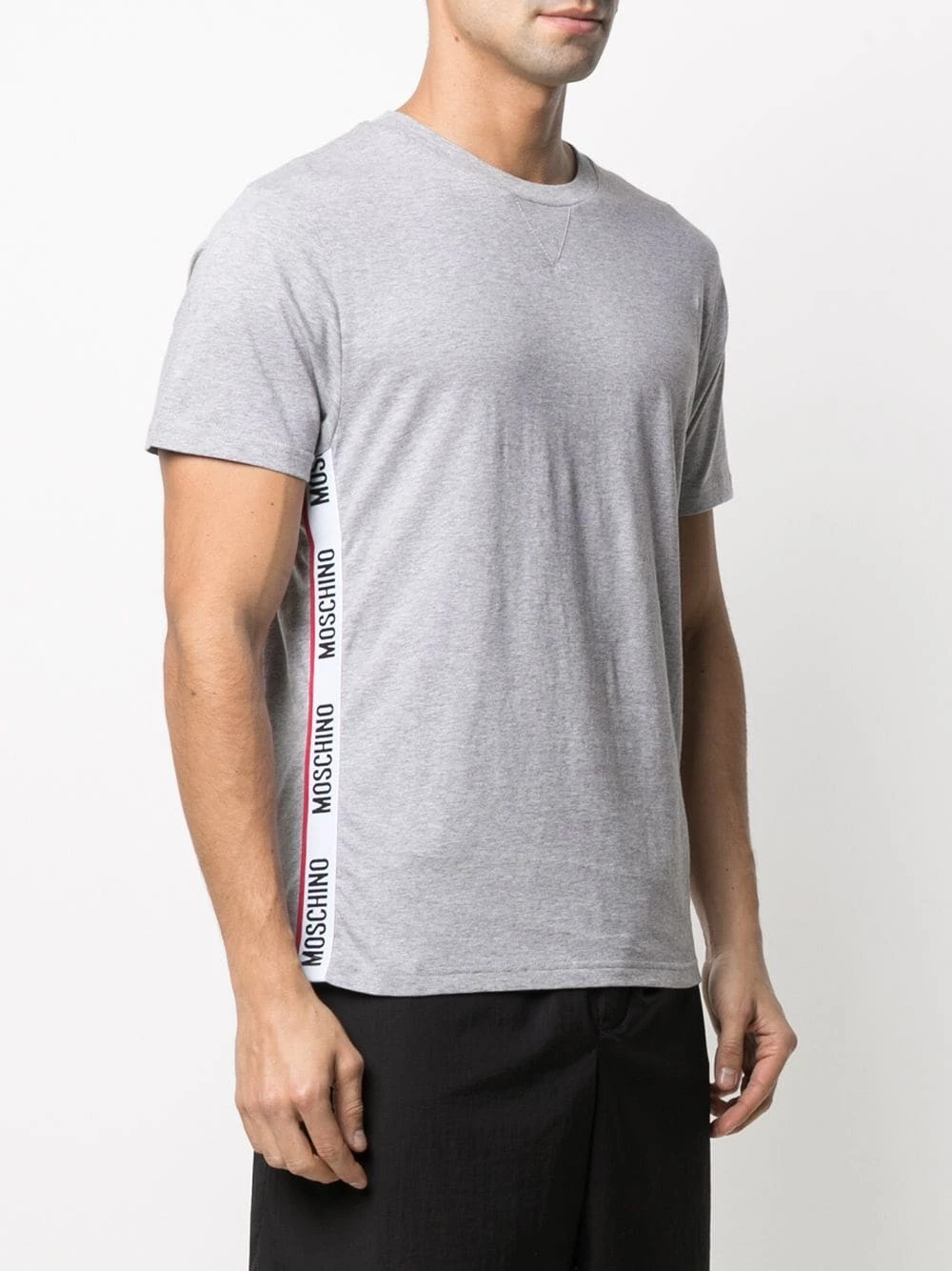 Hot Sale ๐ Moschino Logo trim crew neck T ๐ shirt ๐ฏ 5 Moschino logo trim crew neck T-shirt