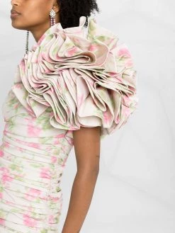 Moschino ruffle-detail one-shouldered dress