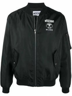 Moschino logo-print bomber jacket