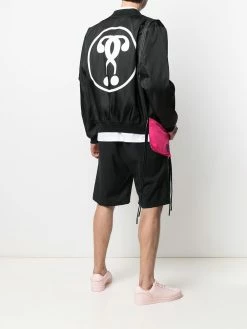 Moschino logo-print bomber jacket