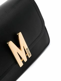 Moschino M logo-plaque bag