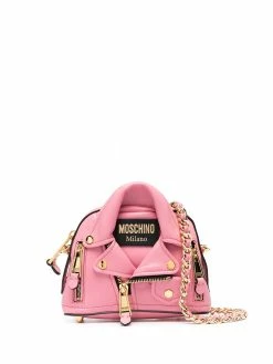 Moschino biker jacket-style leather crossbody bag