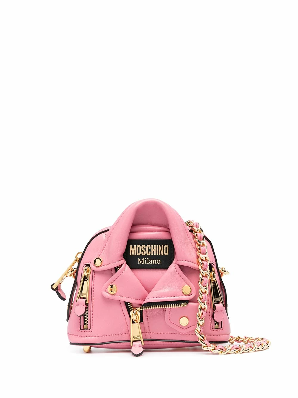 Cheapest ๐ Moschino Biker jacket style leather crossbody bag ๐ 3 Moschino biker jacket-style leather crossbody bag