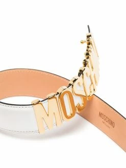 Moschino logo plaque belt