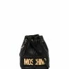 Moschino mini logo plaque bucket bag