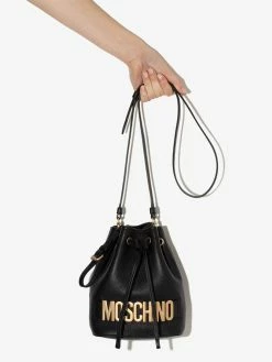 Moschino mini logo plaque bucket bag
