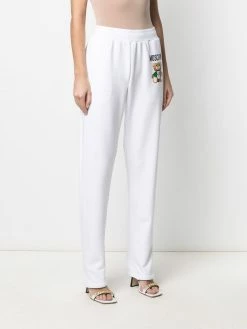 Moschino Teddy-print straight-leg track trousers