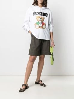 Moschino Teddy bear loose-fit cotton hoodie