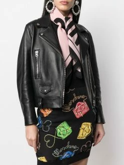 Moschino logo-print scarf