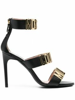 Moschino logo-letter leather sandals