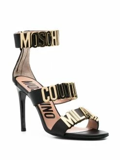 Moschino logo-letter leather sandals