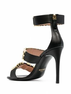 Moschino logo-letter leather sandals