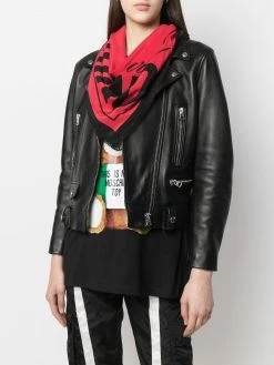 Moschino logo-print silk foulard