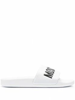Moschino logo-print slide sandals
