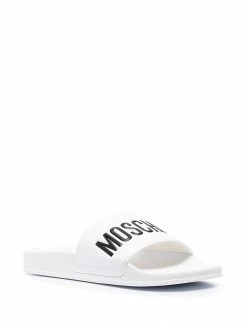 Moschino logo-print slide sandals