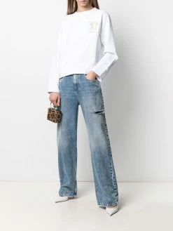 Moschino logo-embroidered crew-neck sweatshirt