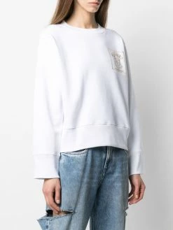 Moschino logo-embroidered crew-neck sweatshirt