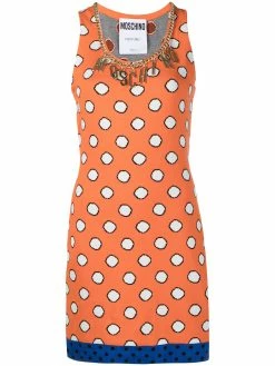 Moschino logo-embellished polka-dot mini dress