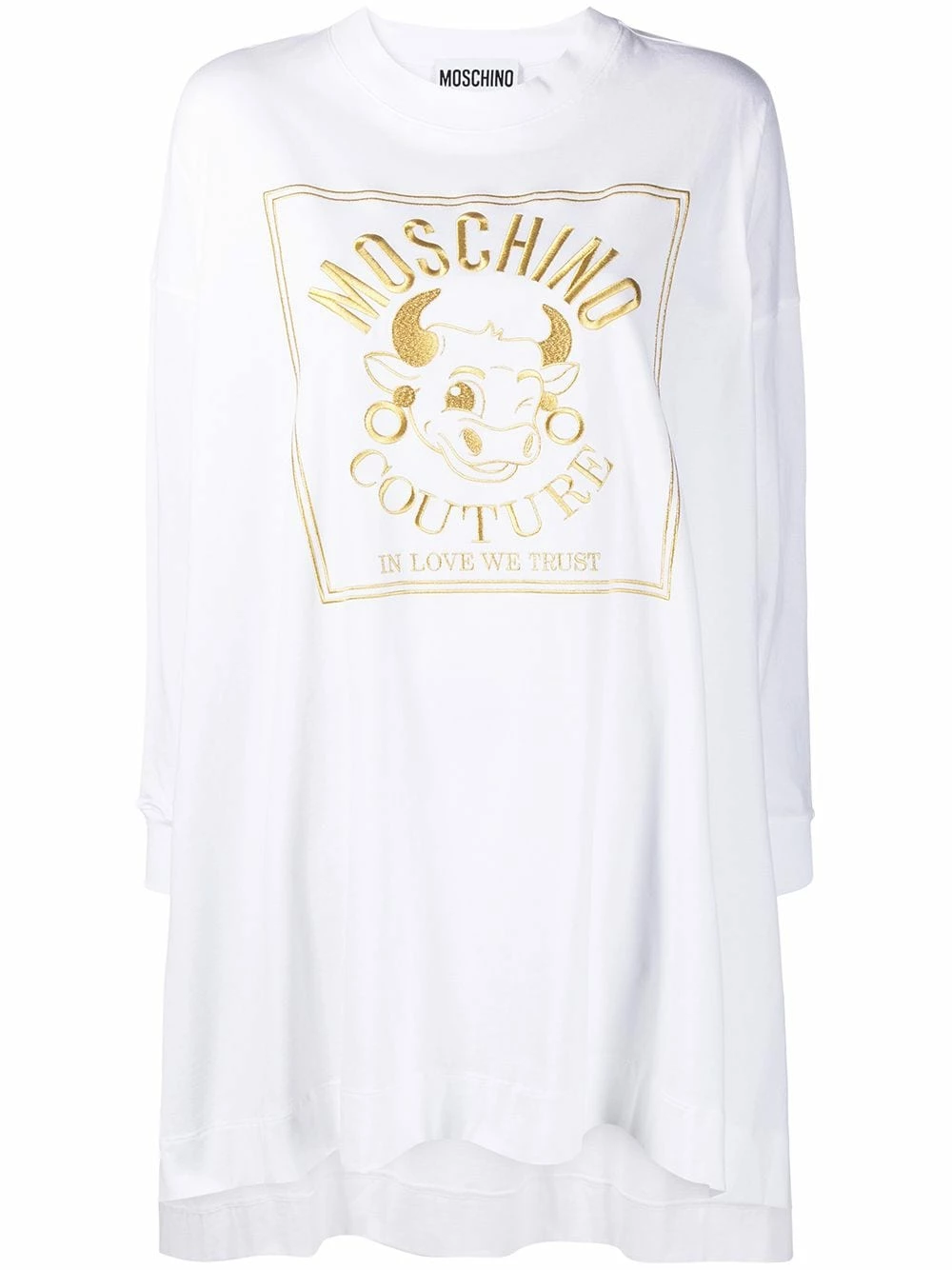 Best Sale ๐ฏ Moschino Logo embroidered cow jersey ๐ dress ๐ฅฐ 3 Moschino logo embroidered cow jersey dress