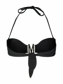 Moschino monogram-embellished halterneck bikini top