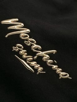 Moschino raised-logo zipped hoodie