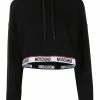 Moschino logo-trim cropped hoodie