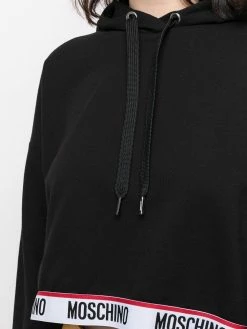 Moschino logo-trim cropped hoodie
