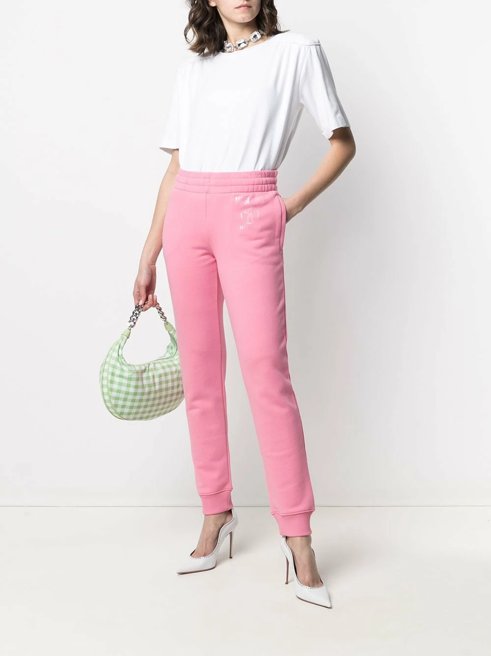 Promo ๐ Moschino Logo print cotton track pants โ๏ธ 4 Moschino logo-print cotton track pants