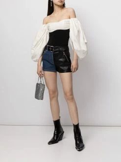 Moschino panelled belted shorts