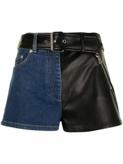 Moschino panelled belted shorts