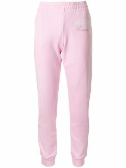 Moschino Couture crystal-embellished track pants