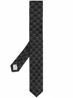 Moschino patterned intarsia knit neck tie