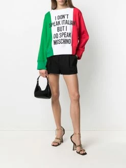 Deals ๐ Moschino Colour block slogan print sweatshirt ๐ 8 Moschino colour-block slogan-print sweatshirt