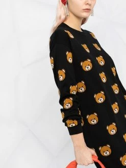 Moschino Teddy Bear pattern knit dress