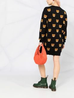 Moschino Teddy Bear pattern knit dress