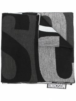 Moschino logo wool-blend scarf