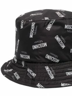 Moschino logo-print bucket hat