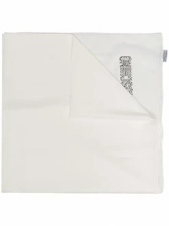 Moschino pearl-embellished logo scarf