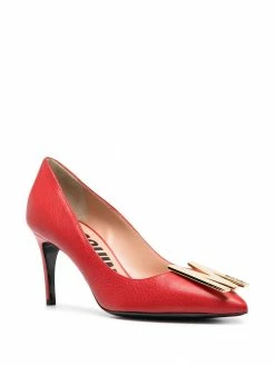Moschino logo-plaque pumps