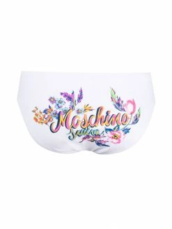 Moschino floral logo print swimming trunks