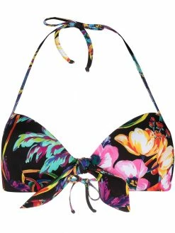Moschino floral print sweetheart bikini top