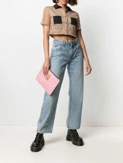 Moschino M logo clutch