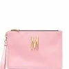 Moschino M logo clutch