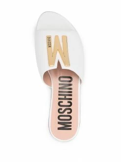 Moschino monogram plaque slides